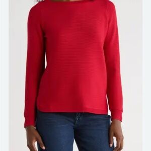 Red Women's Sweater CYRUS 1X Link knit sweater trending red long sleeve